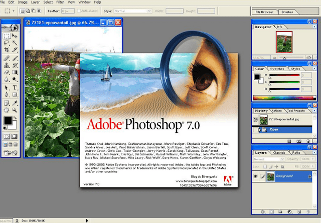 Adobe-Photoshop-7.0 layout